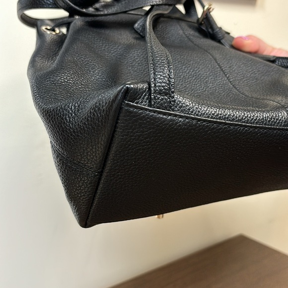 Kate Spade black leather drawstring backpack - Picture 3 of 9